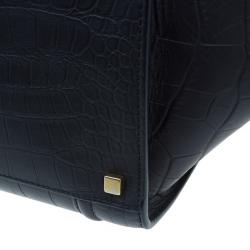 Pre Owned Celine Black Croc Embossed Phantom Bag