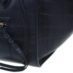 Pre Owned Celine Black Croc Embossed Phantom Bag