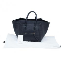 Pre Owned Celine Black Croc Embossed Phantom Bag
