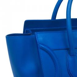 Pre Owned Celine Blue Leather Mini Luggage Tote