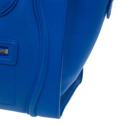 Pre Owned Celine Blue Leather Mini Luggage Tote