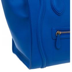 Pre Owned Celine Blue Leather Mini Luggage Tote
