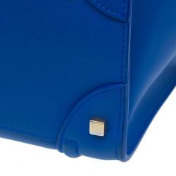 Pre Owned Celine Blue Leather Mini Luggage Tote