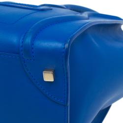 Pre Owned Celine Blue Leather Mini Luggage Tote