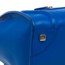 Pre Owned Celine Blue Leather Mini Luggage Tote