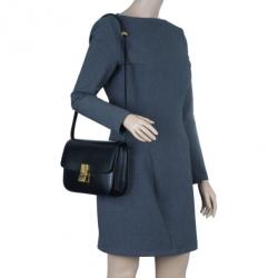 Pre Owned Celine Black Leather Medium Classic Box Shoulder Bag