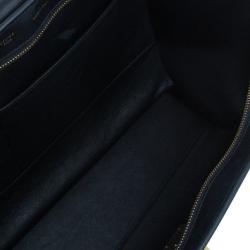 Pre Owned Celine Black Leather Embossed Crocodile Large Trapeze