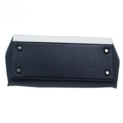 Pre Owned Celine Cream and Black Calfskin Small Edge Top Handle Bag