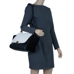 Pre Owned Celine Two Tone Leather Trapeze Bag