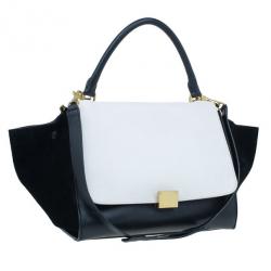Pre Owned Celine Two Tone Leather Trapeze Bag