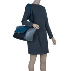 Pre Owned Celine Tricolor Calfskin Medium Trapeze Bag