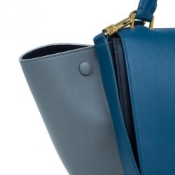 Pre Owned Celine Tricolor Calfskin Medium Trapeze Bag