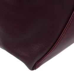 Pre Owned Celine Grey/Burgundy Bicolor Leather Horizontal Cabas Tote