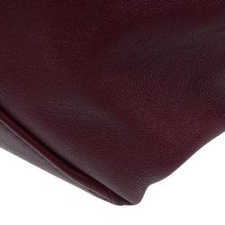 Pre Owned Celine Grey/Burgundy Bicolor Leather Horizontal Cabas Tote