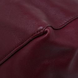 Pre Owned Celine Grey/Burgundy Bicolor Leather Horizontal Cabas Tote