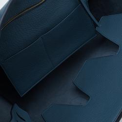 Pre Owned Celine Teal Blue Calfskin Leather Small Tie Tote 