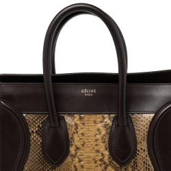 مملوكة مسبقًا حقيبة يد سيلين لاغيدج ميني جلد وسويدي وجلد ثعبان متعدد الألوان