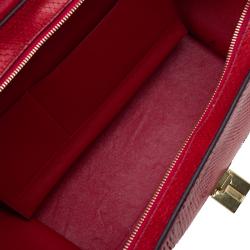 Celine Red Python and Suede Medium Trapeze Bag