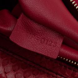 Celine Red Python and Suede Medium Trapeze Bag