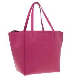 Pre Owned Celine Pink Leather Small Horizontal Phantom Cabas Tote