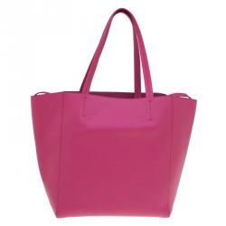 Pre Owned Celine Pink Leather Small Horizontal Phantom Cabas Tote