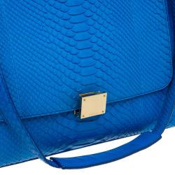 Celine Blue Python/Suede Medium Trapeze Bag