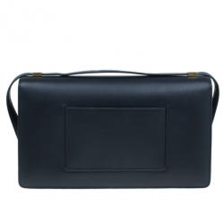 Pre Owned Celine Black and White Calfskin Medium Case Flap Bag