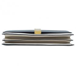 Pre Owned Celine Black and White Calfskin Medium Case Flap Bag