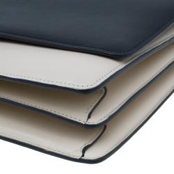 Pre Owned Celine Black and White Calfskin Medium Case Flap Bag