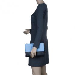 Pre Owned Celine Blue Leather Solo Clutch