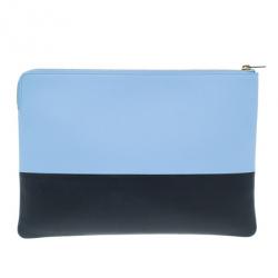 Pre Owned Celine Blue Leather Solo Clutch