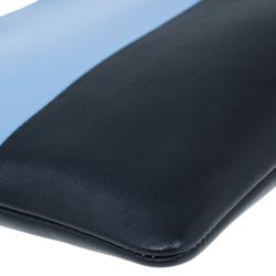 Pre Owned Celine Blue Leather Solo Clutch