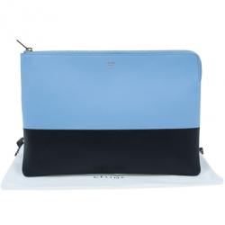 Pre Owned Celine Blue Leather Solo Clutch