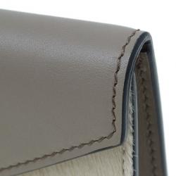 Pre Owned Celine Saffron Pony Hair and Leather Diamond Card Case