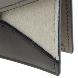 Pre Owned Celine Saffron Pony Hair and Leather Diamond Card Case