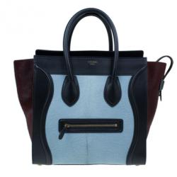 Pre Owned Celine Tricolor Pony Hair Mini Luggage Tote