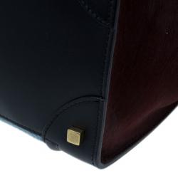 Pre Owned Celine Tricolor Pony Hair Mini Luggage Tote