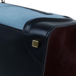 Pre Owned Celine Tricolor Pony Hair Mini Luggage Tote