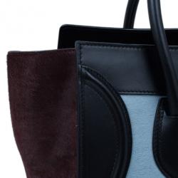 Pre Owned Celine Tricolor Pony Hair Mini Luggage Tote