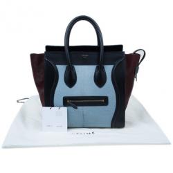 Pre Owned Celine Tricolor Pony Hair Mini Luggage Tote