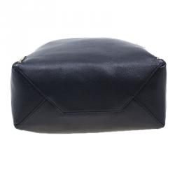 Pre Owned Celine Black Leather Vertical Zipper Gusset Cabas Tote