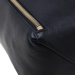 Pre Owned Celine Black Leather Vertical Zipper Gusset Cabas Tote