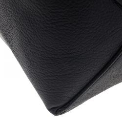 Pre Owned Celine Black Leather Vertical Zipper Gusset Cabas Tote