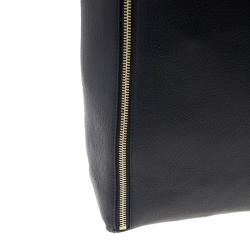 Pre Owned Celine Black Leather Vertical Zipper Gusset Cabas Tote