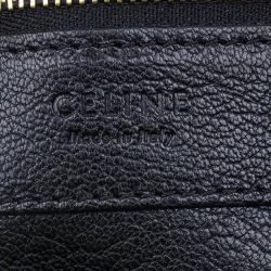 Pre Owned Celine Black Leather Vertical Zipper Gusset Cabas Tote