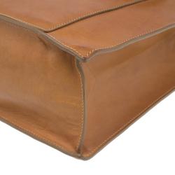 Pre Owned Celine Light Brown Leather Front Flap Tote