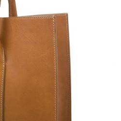 Pre Owned Celine Light Brown Leather Front Flap Tote