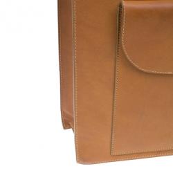 Pre Owned Celine Light Brown Leather Front Flap Tote