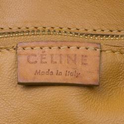 Pre Owned Celine Light Brown Leather Front Flap Tote