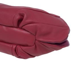 Pre Owned Celine Two Tone Red Pleated Clutch